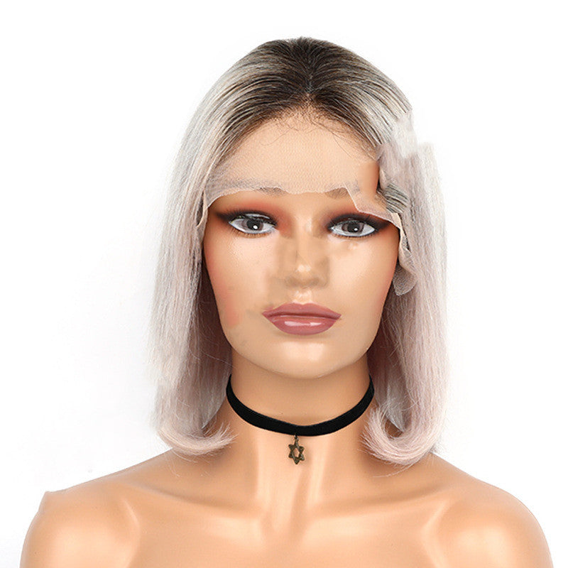 Lace Human Hair Wig Hand-woven Wig Lace Human Hair Wig Hand-woven Wig